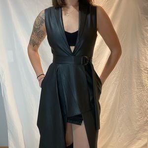 BCBG MaxAzria Faux Leather Matrix Dress/Vest